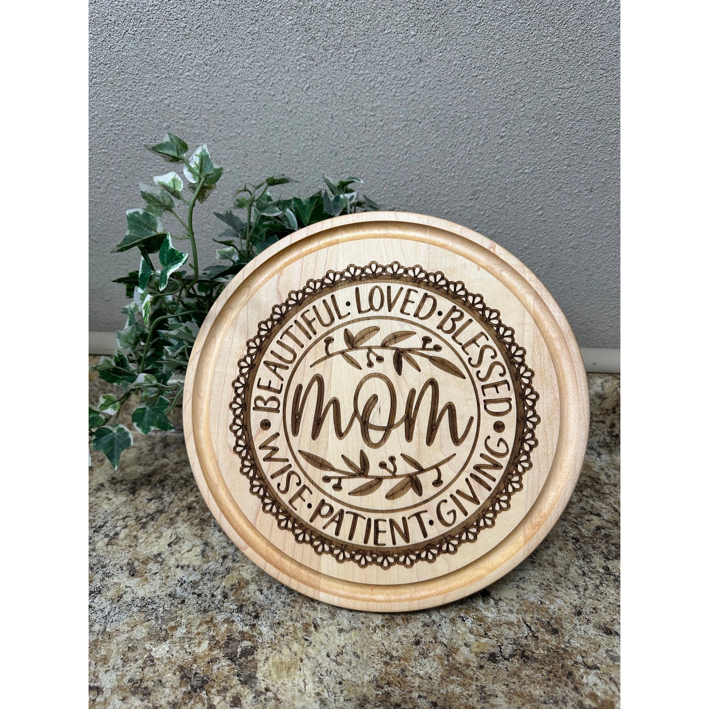 Mom Maple Small Round Cutting Board Round Boards