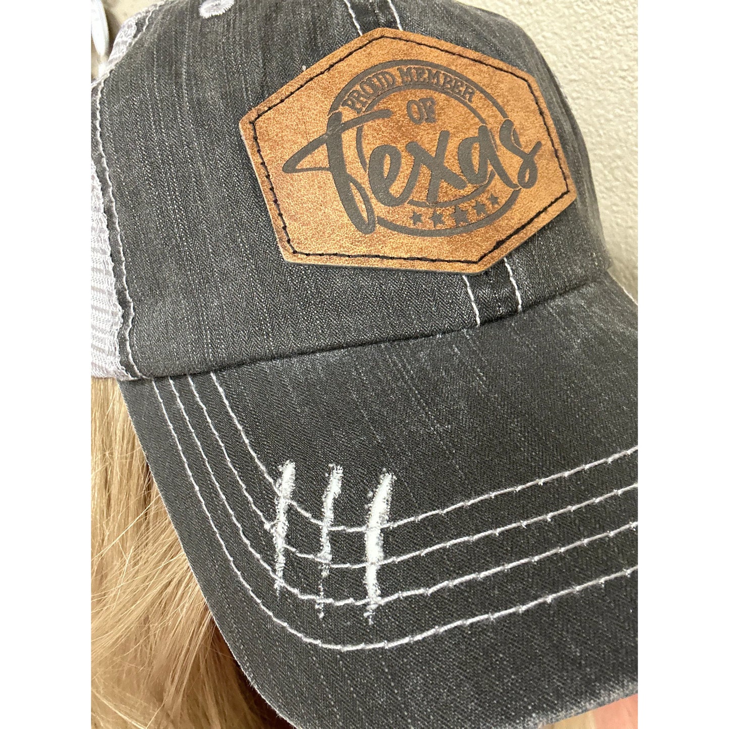 Texas Leather Patch Hat Leather Patch - Hats