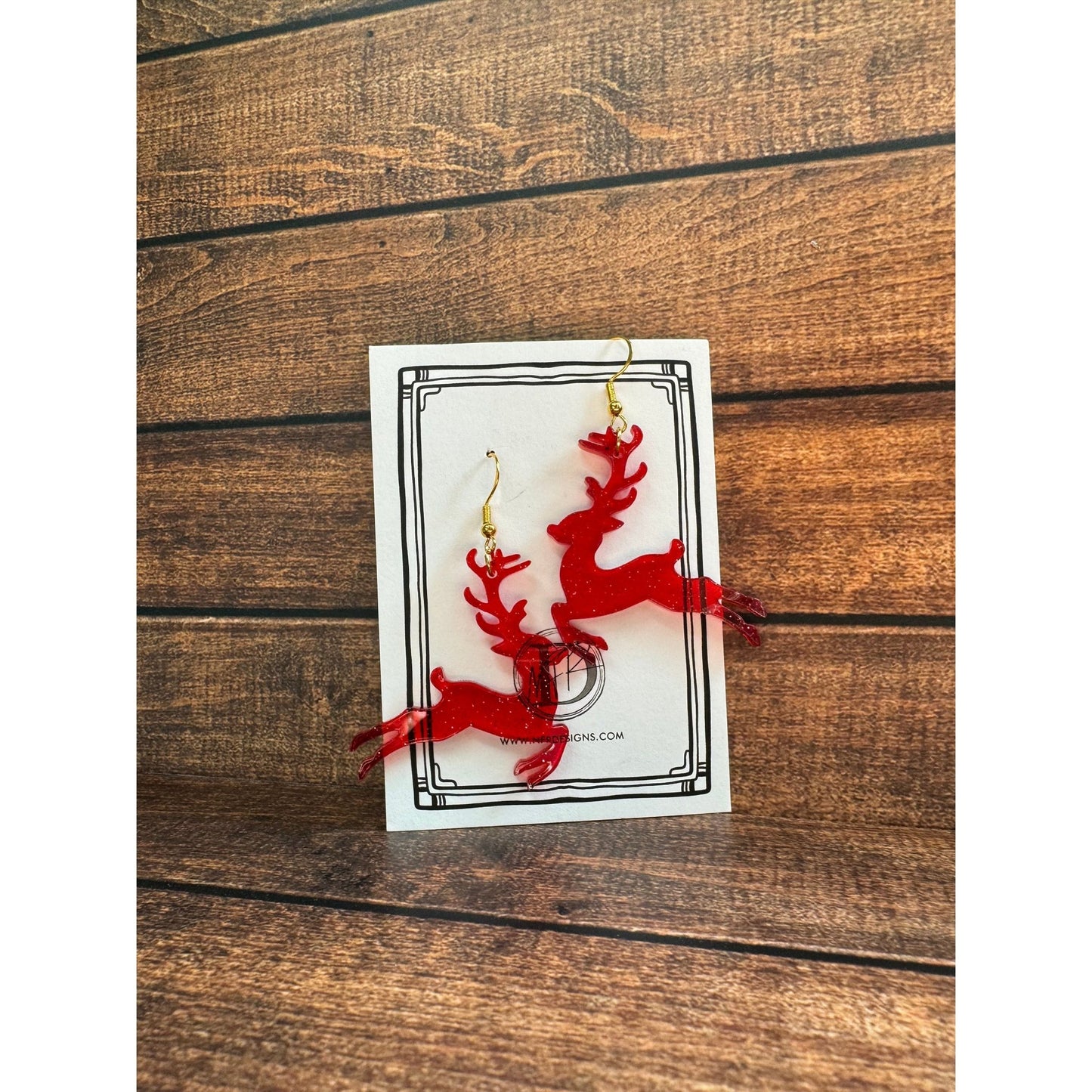 Jumping Reindeer Acrylic Earrings - Nifty Decor & More