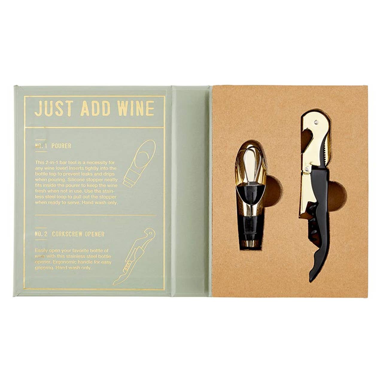 Just Add Wine Wine Serving Set Book Box -