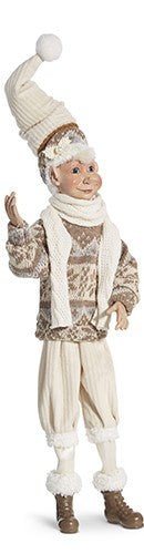 Just Chillin Elf - 16" Posable Beige Home Decor for Festive Touch, Holiday Decoration, Cute Christmas Elf! - Nifty Decor & More