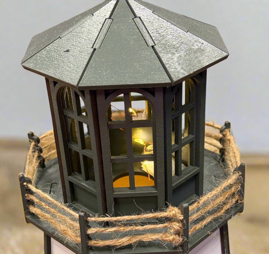 Lighthouse with Lights: Ocean Decor, Sea Life Inspired, Coastal Home Accent, Nautical Table Decoration, Beach House Decor - Nifty Decor & More