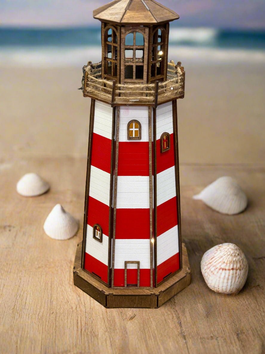 Lighthouse with Lights: Ocean Decor, Sea Life Inspired, Coastal Home Accent, Nautical Table Decoration, Beach House Decor - Nifty Decor & More