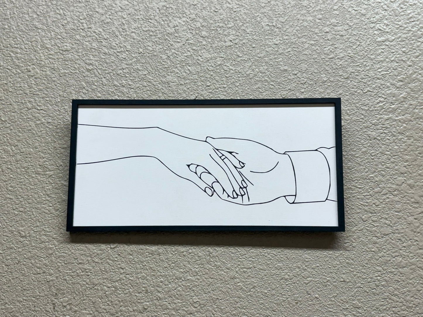 Love Wall Art Two Hands Holding, Sentimental Spouse Decor for Anniversary and Engagement Gift, Romantic Home Accent Decor