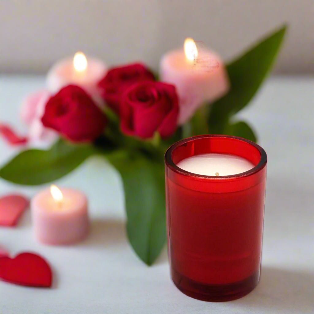 Lover's Lane 8 oz Candle in Red/White Flower Box, Luxury Romantic Home Fragrance, Thoughtful Anniversary or Valentine Gift - Nifty Decor & More