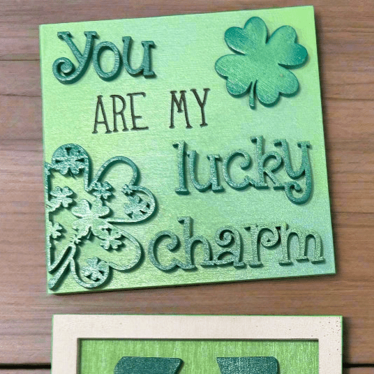 Lucky Charm Leaning Sandwich Board Tiles - Nifty Decor & More