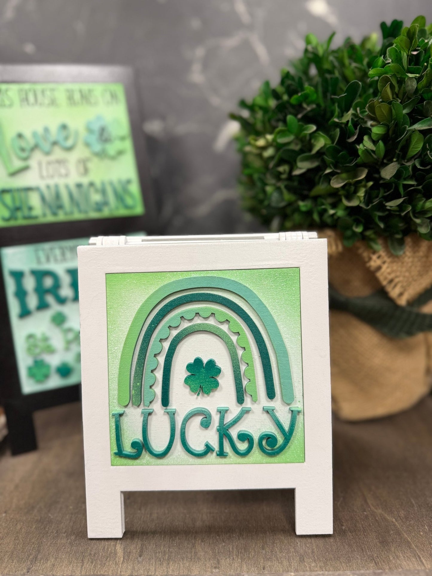 Lucky Charm Leaning Sandwich Board Tiles - Nifty Decor & More