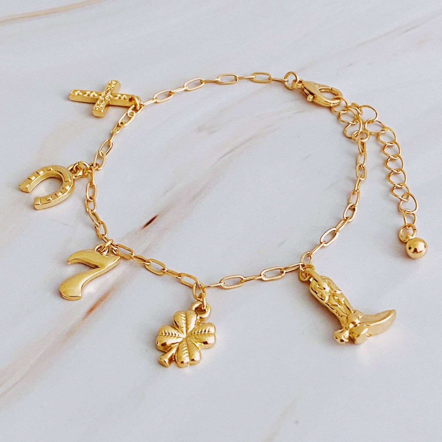 Lucky Charmed Bracelet, Stylish Preppy Charm Jewelry, Elevate Your Look, Gift Your Lucky Lady - Nifty Decor & More