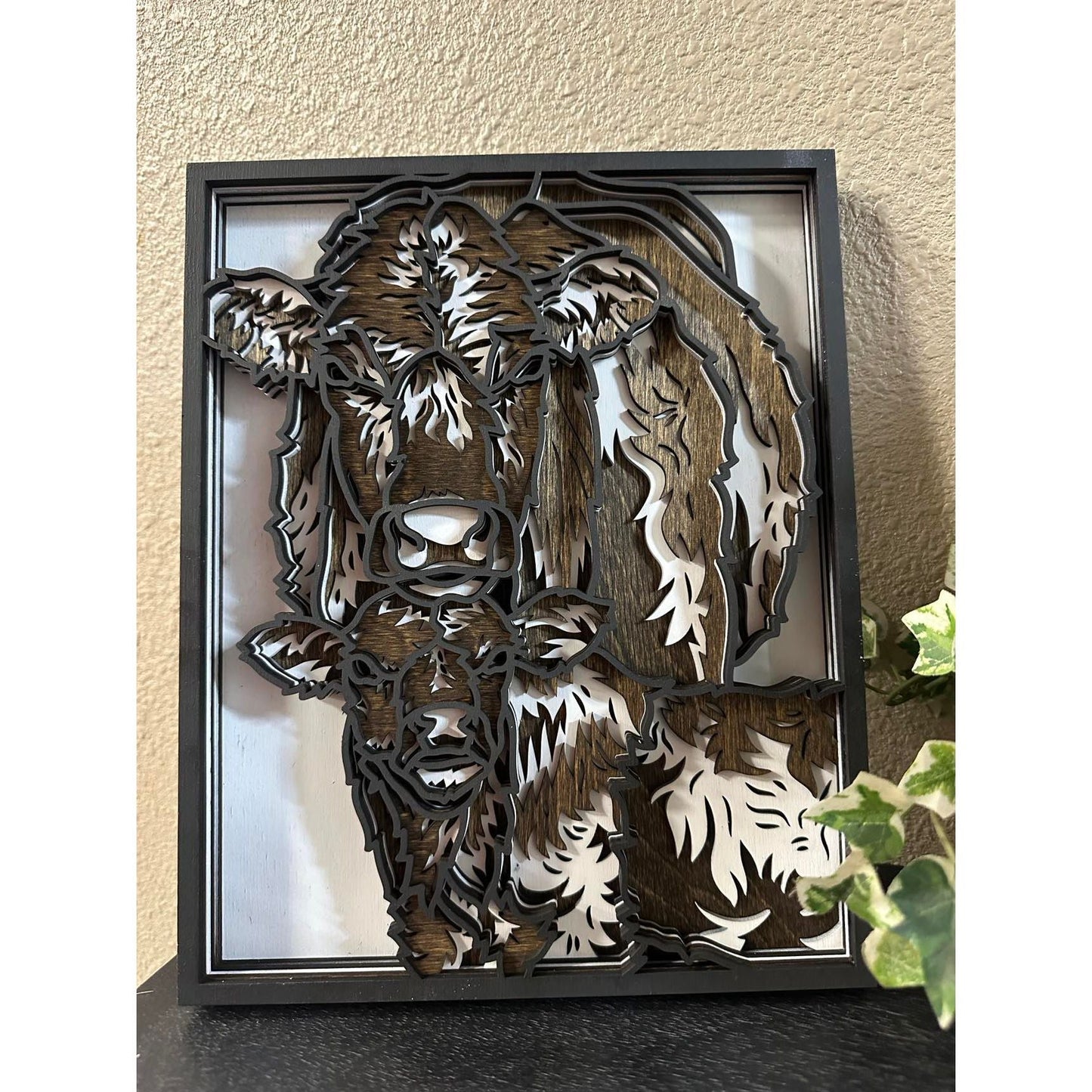 Mama & Calf Farmhouse Wall Decor White