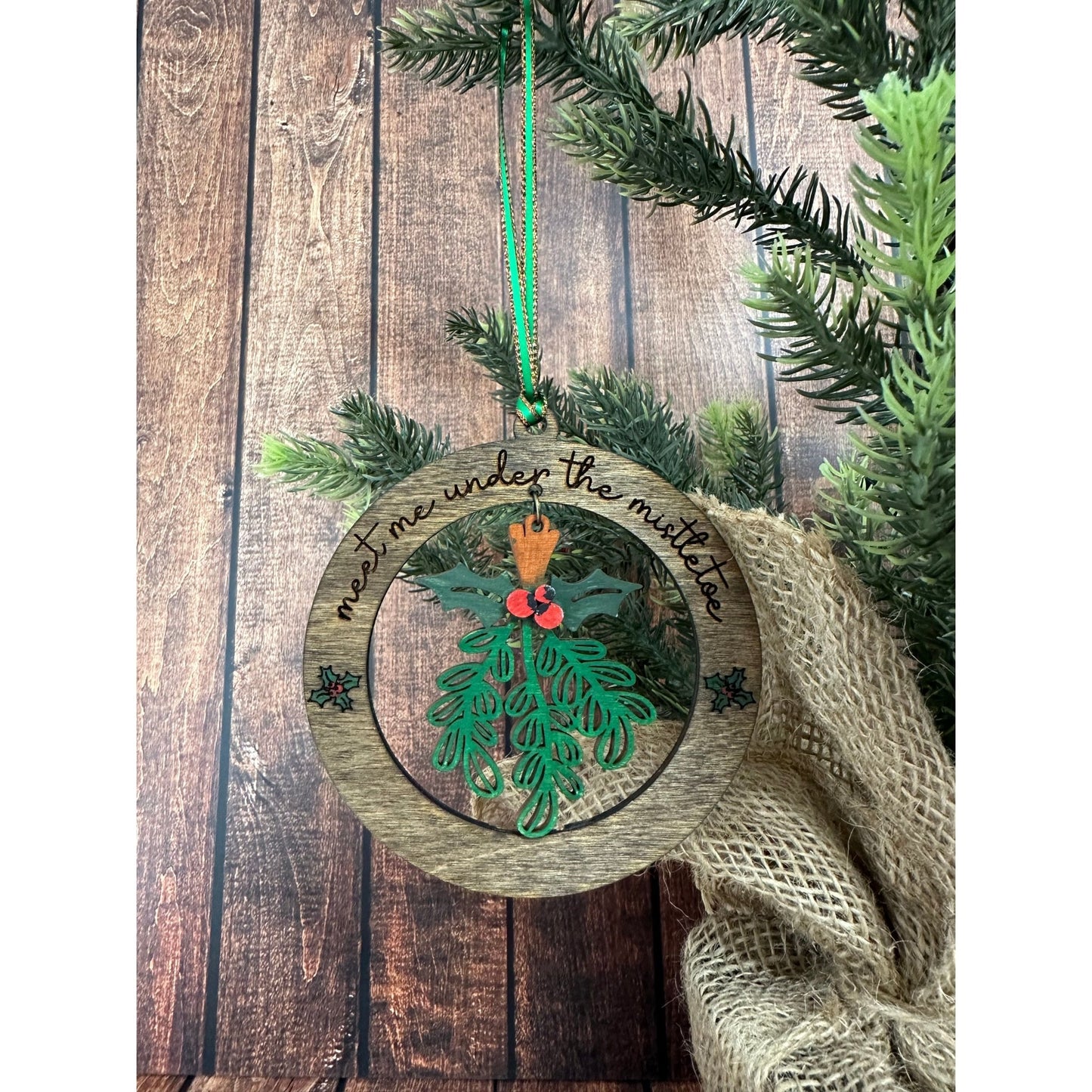 Meet Me Under the Mistletoe Ornament Christmas Ornament