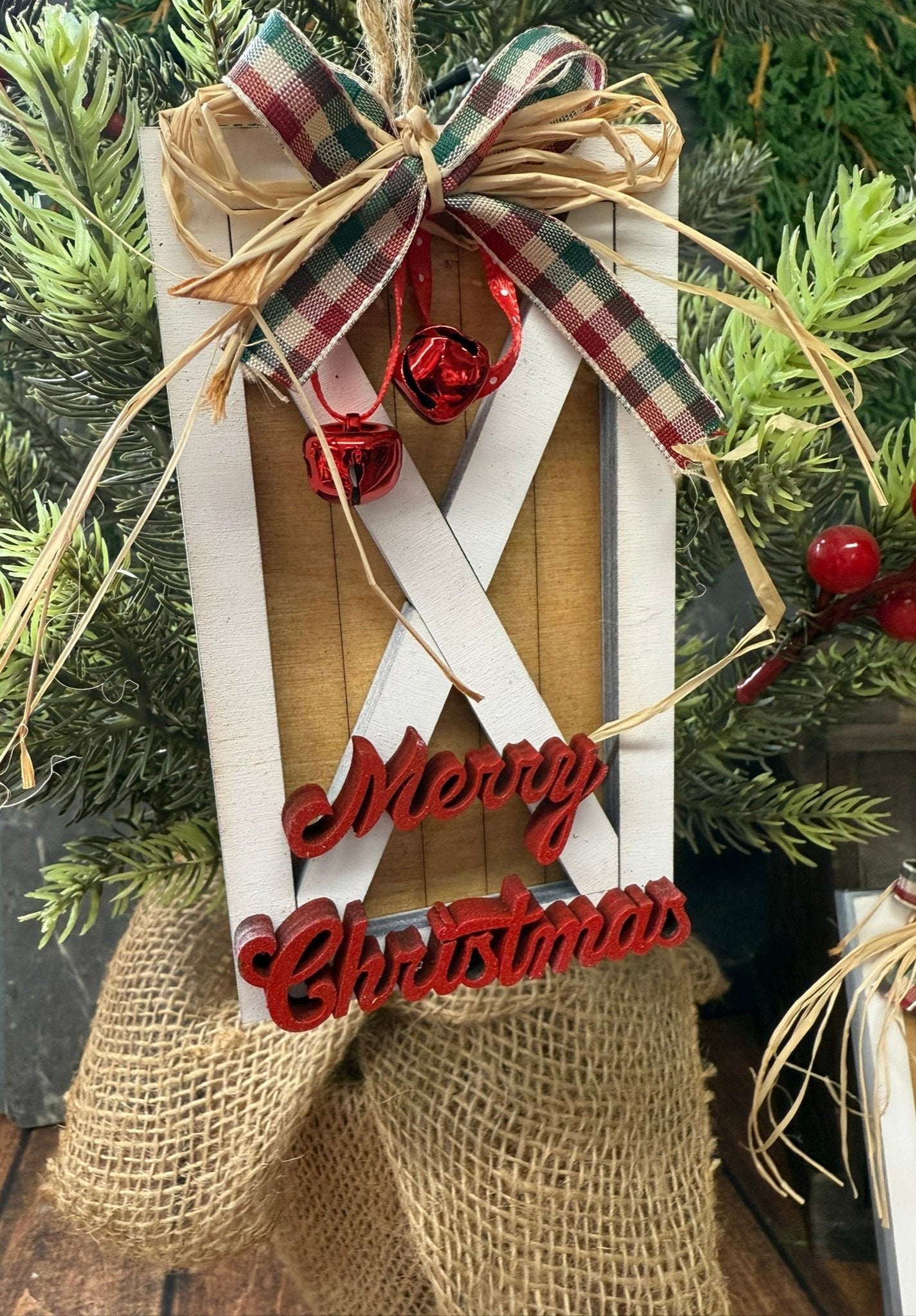 Merry Christmas Barn Door Ornament Christmas Ornament