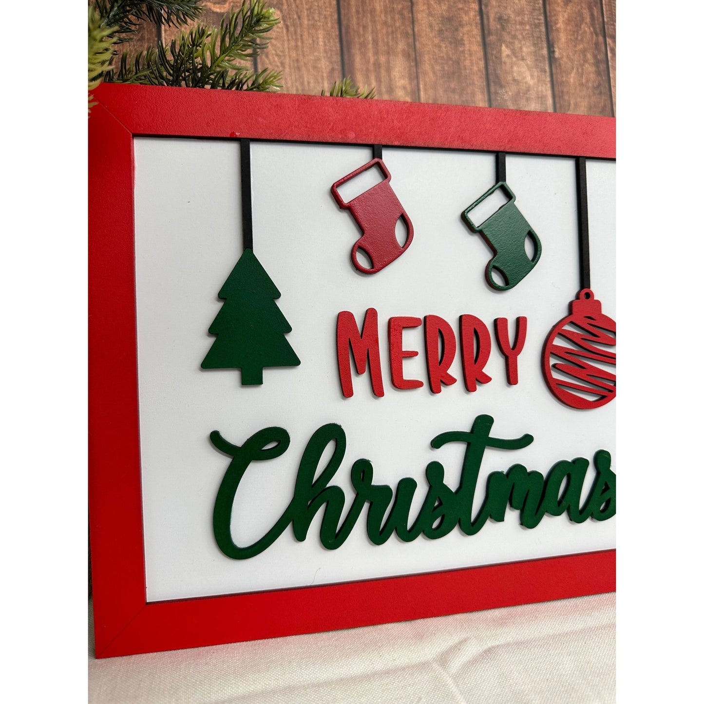 Merry Christmas Stockings Sign - Nifty Decor & More