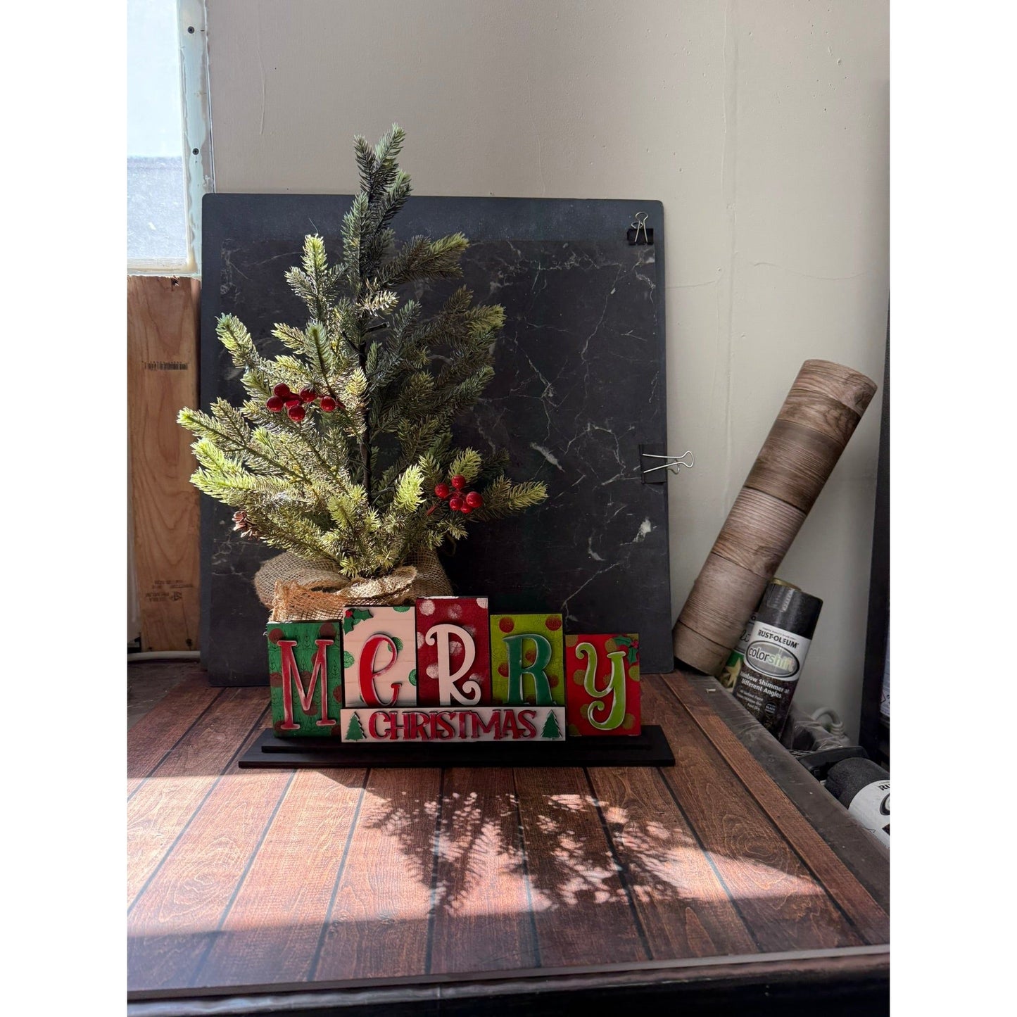 Merry Christmas Word Block - Nifty Decor & More