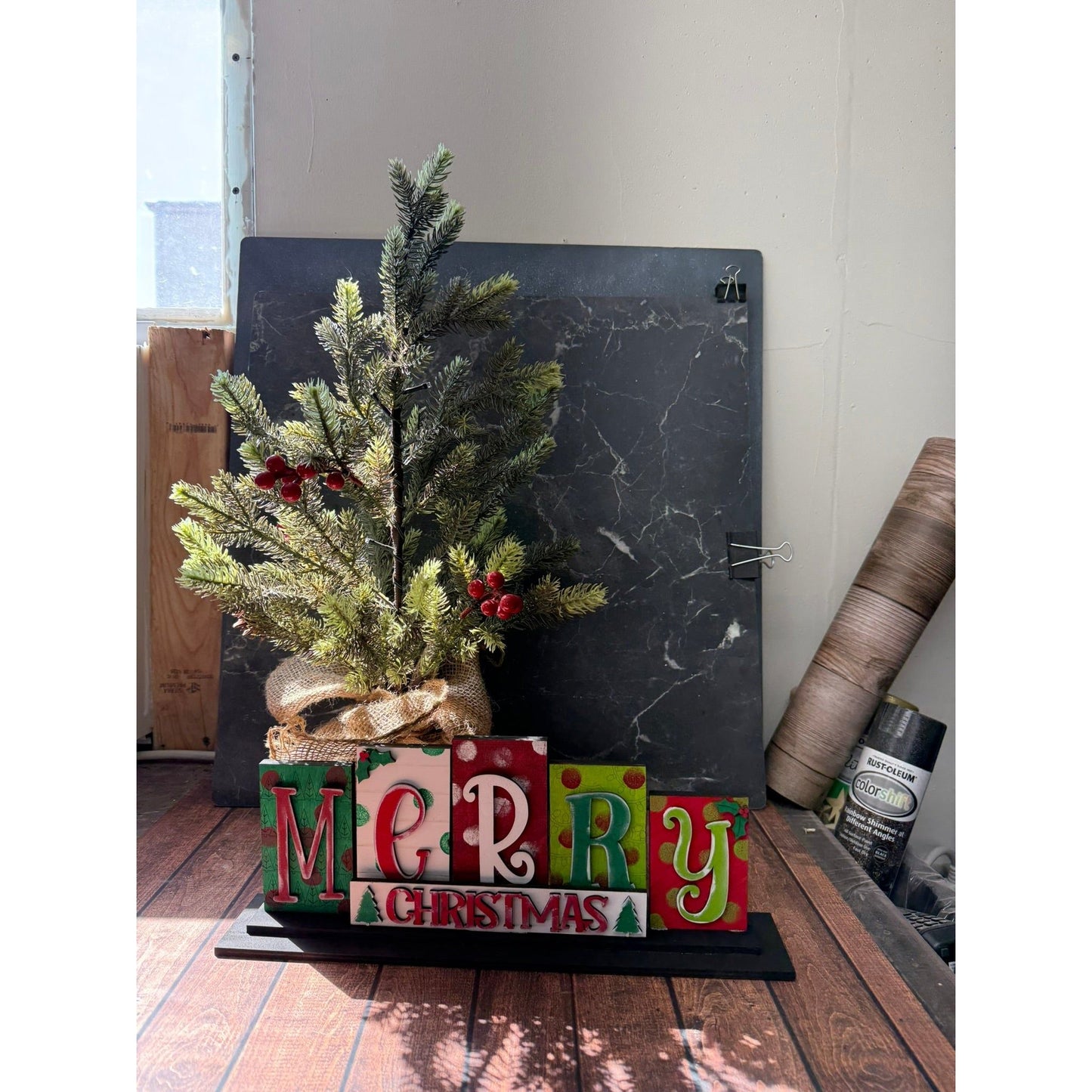 Merry Christmas Word Block - Nifty Decor & More