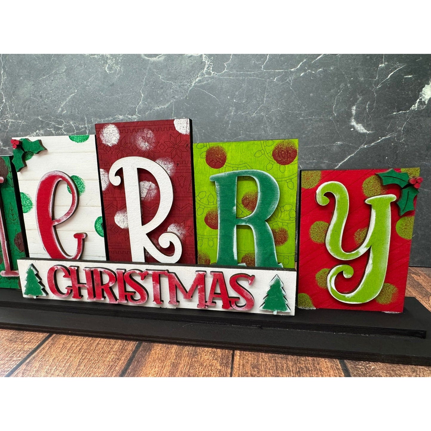 Merry Christmas Word Block - Nifty Decor & More