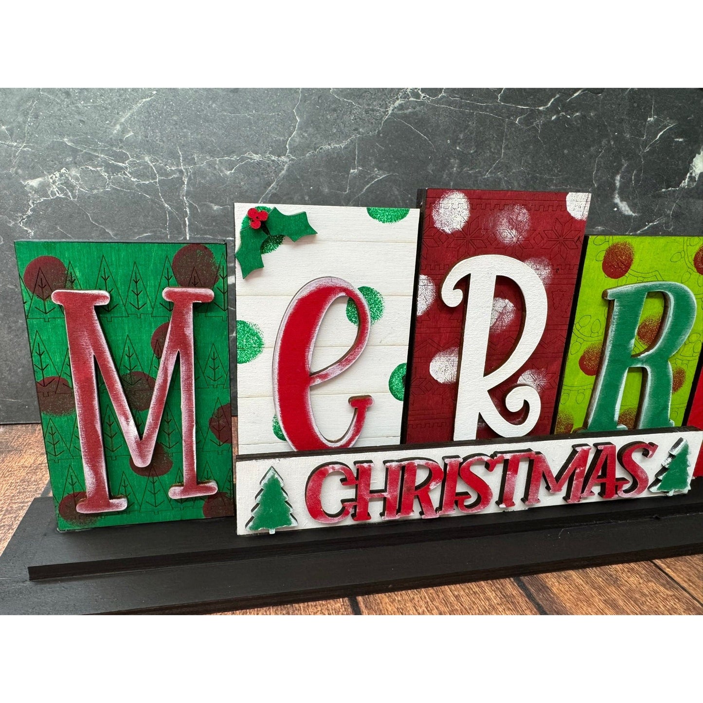 Merry Christmas Word Block - Nifty Decor & More