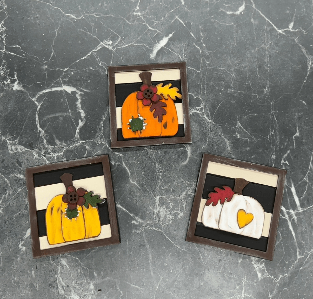 Mini Pumpkin Sign Trio Fall