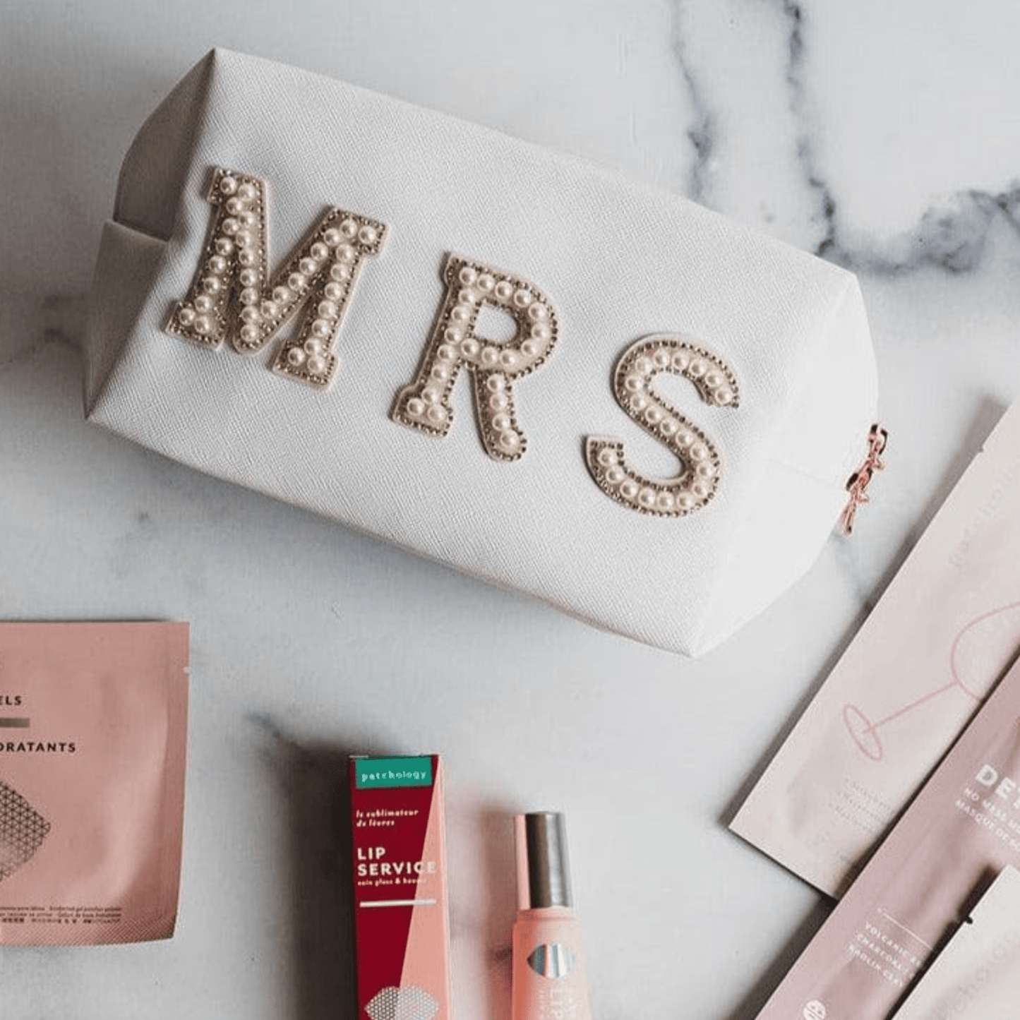 Mrs. Bridal Beauty Cosmetics Pouch - Makeup Bag for Brides - Nifty Decor & More