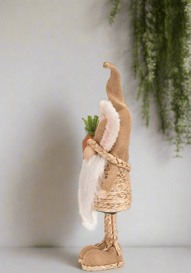 Natural Color Bunny Ears Gnome | Spring Decor | Cute & Whimsical Easter Table Centerpiece