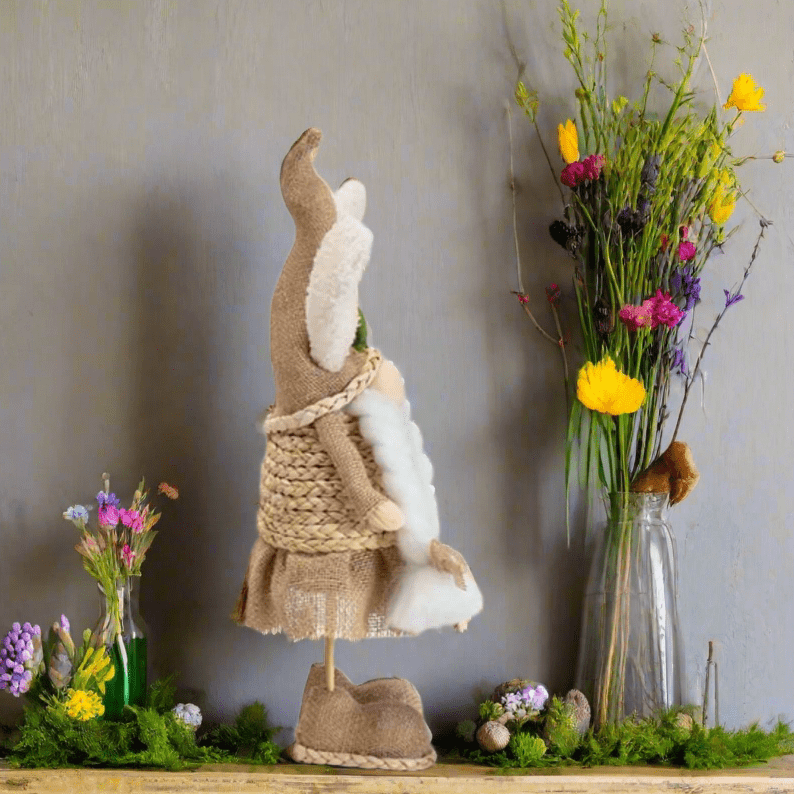 Natural Color Bunny Ears Gnome | Spring Decor | Cute & Whimsical Easter Table Centerpiece