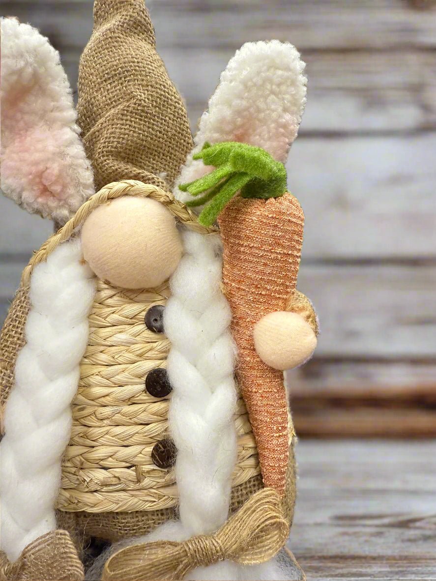 Natural Color Bunny Ears Gnome | Spring Decor | Cute & Whimsical Easter Table Centerpiece