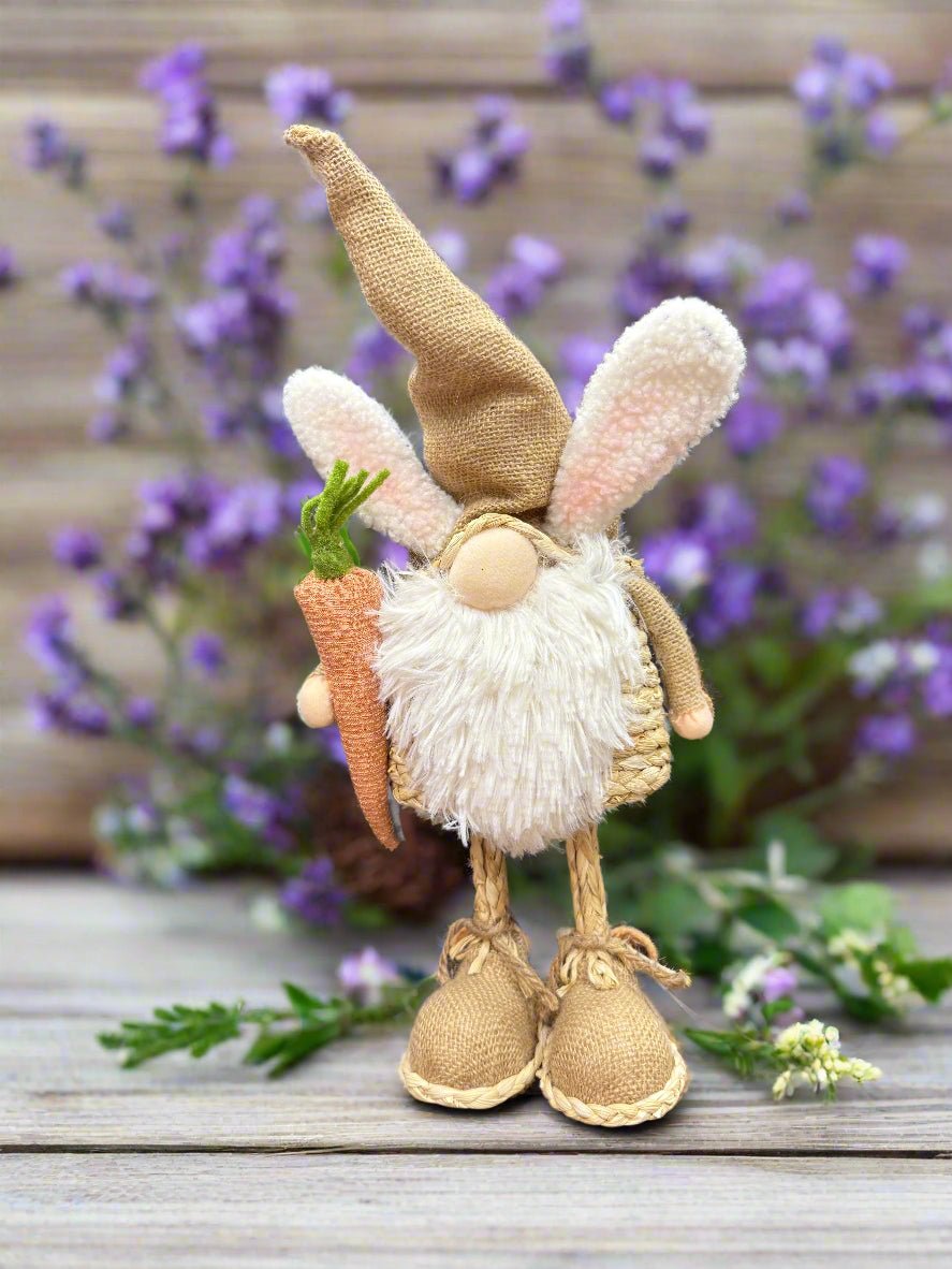 Natural Color Bunny Ears Gnome | Spring Decor | Cute & Whimsical Easter Table Centerpiece Boy Standling