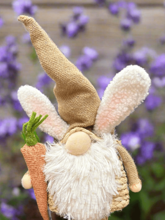 Natural Color Bunny Ears Gnome | Spring Decor | Cute & Whimsical Easter Table Centerpiece