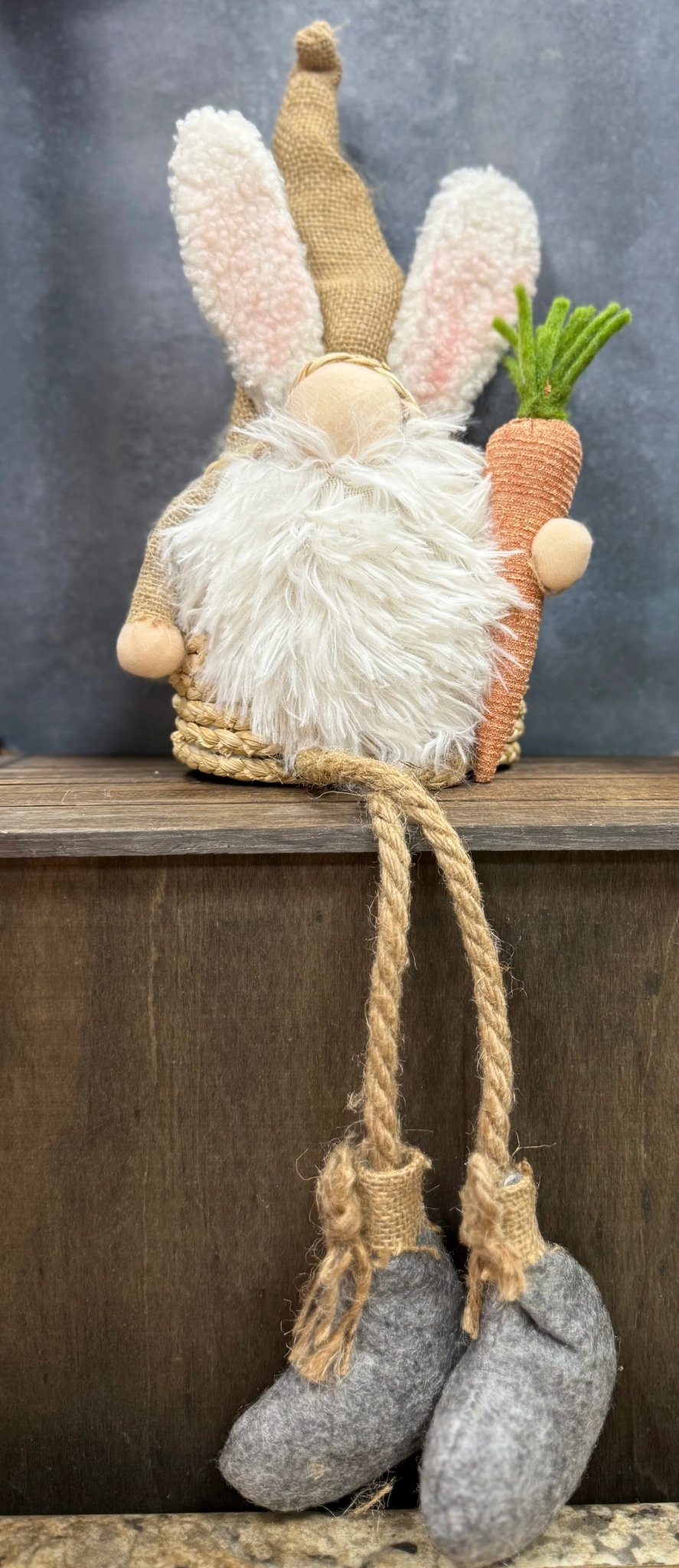 Natural Color Bunny Ears Gnome | Spring Decor | Cute & Whimsical Easter Table Centerpiece
