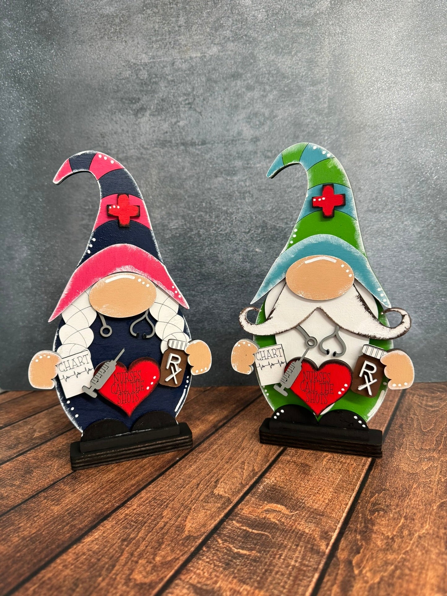Nurse Boy & Girl Gnome Nurse Shelf Sitter Both