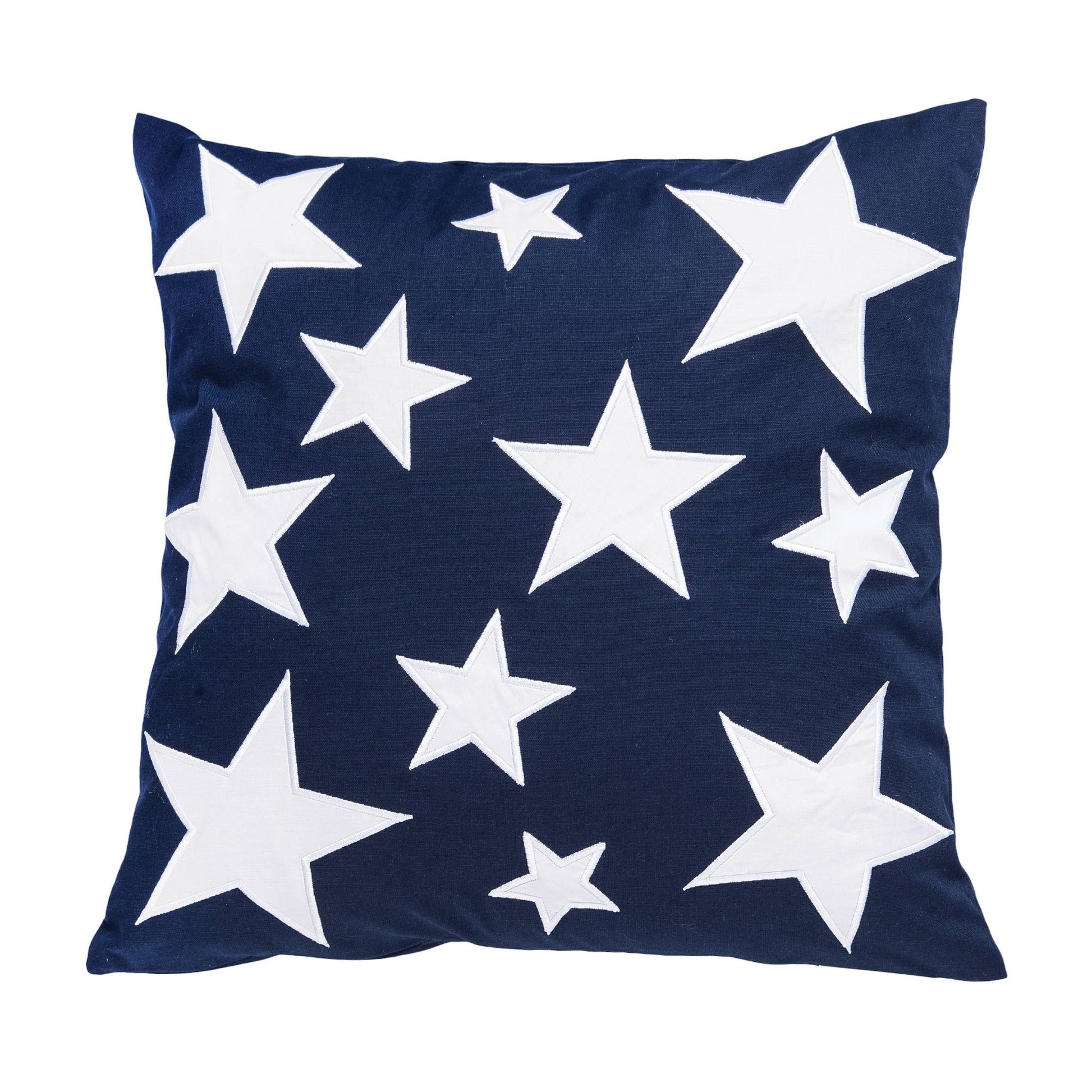 Patriotic Stars Throw Pillow, Bold Blue & White Cozy Accent, Perfect for 4th of July Decor, USA Themed Gift Throw Pillow