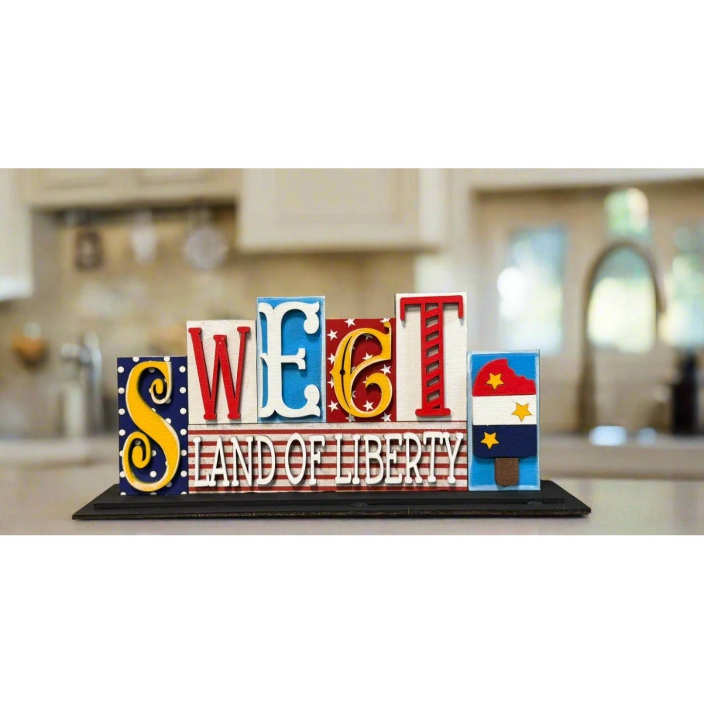 Patriotic Word Stacker Patriotic Shelf Sitter Sweet