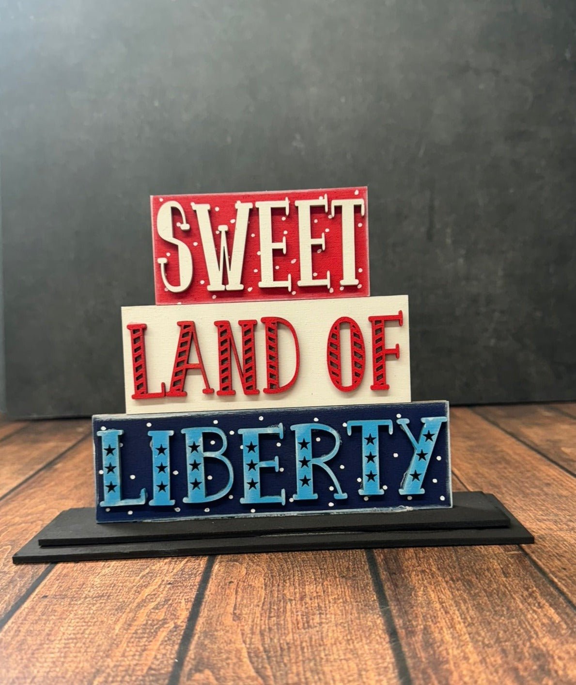 Patriotic Word Stackers Patriotic Shelf Sitter Liberty