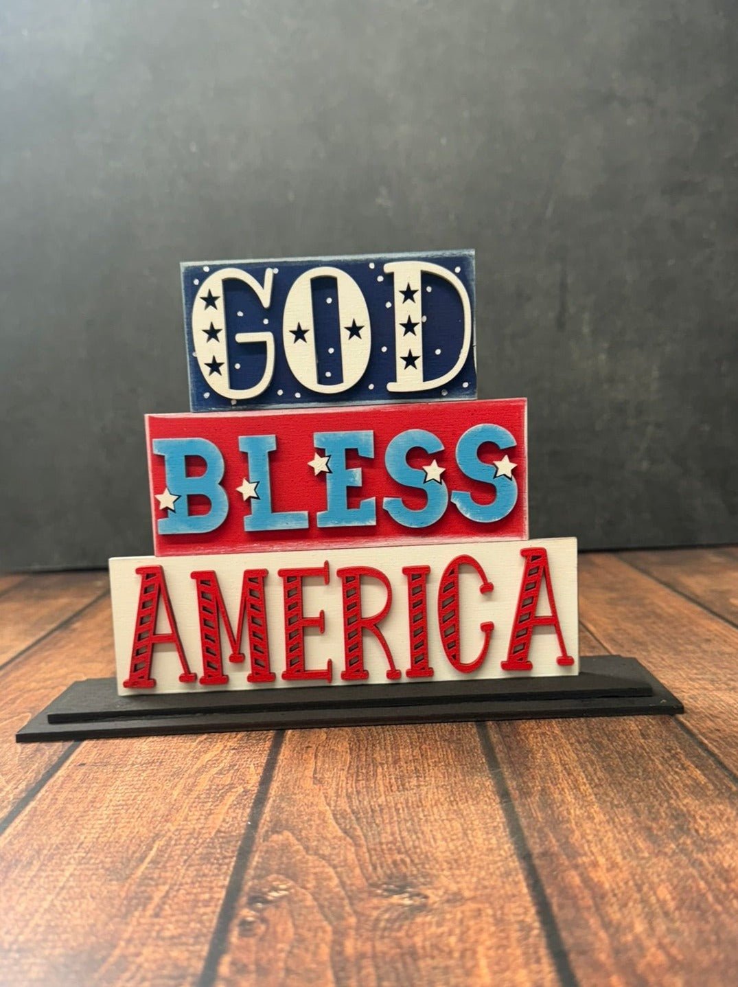 Patriotic Word Stackers Patriotic Shelf Sitter America
