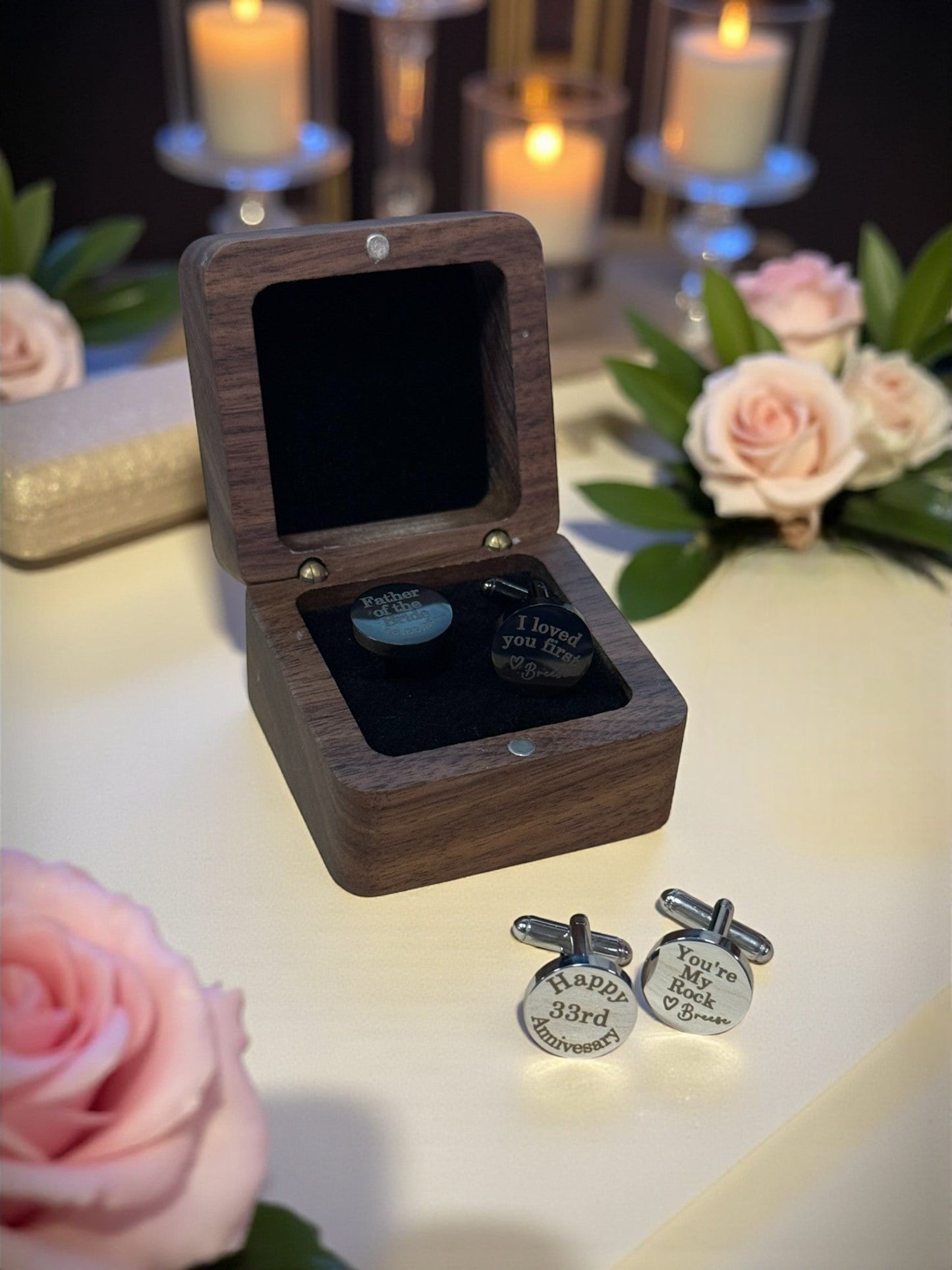 Personalized Men’s Wedding Cufflinks – Perfect Father of the Bride & Groom Gift – Classy Men’s Wedding Accessories Cuff links