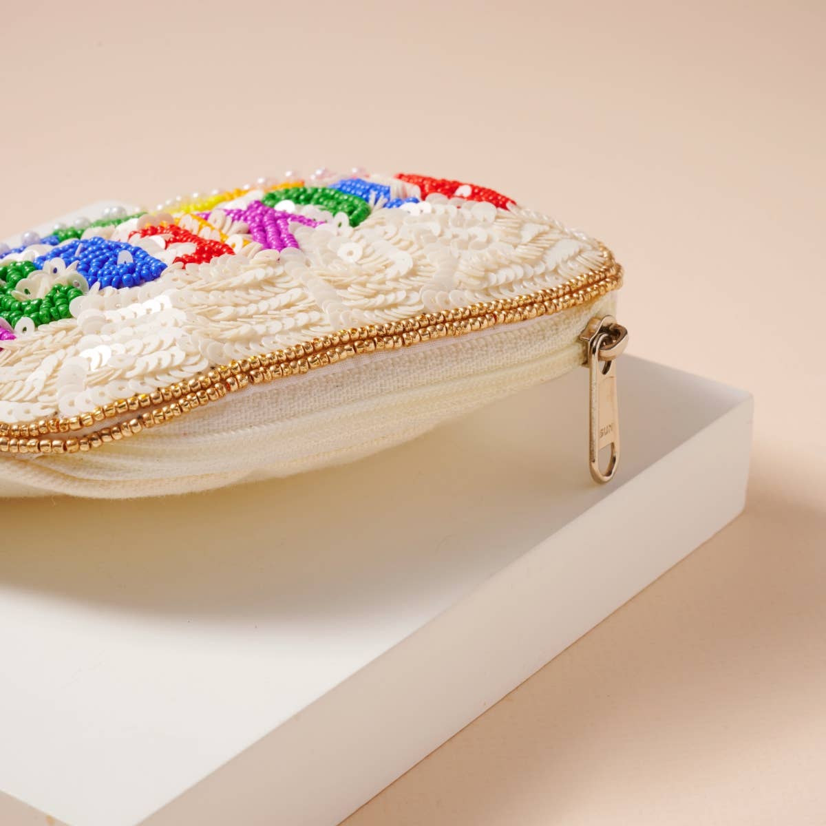 Pickleball Beaded Coin Pouch, Fun Playful Small Accessory Bag for Pickleball Fans, Unique Sports Gift Idea Purse