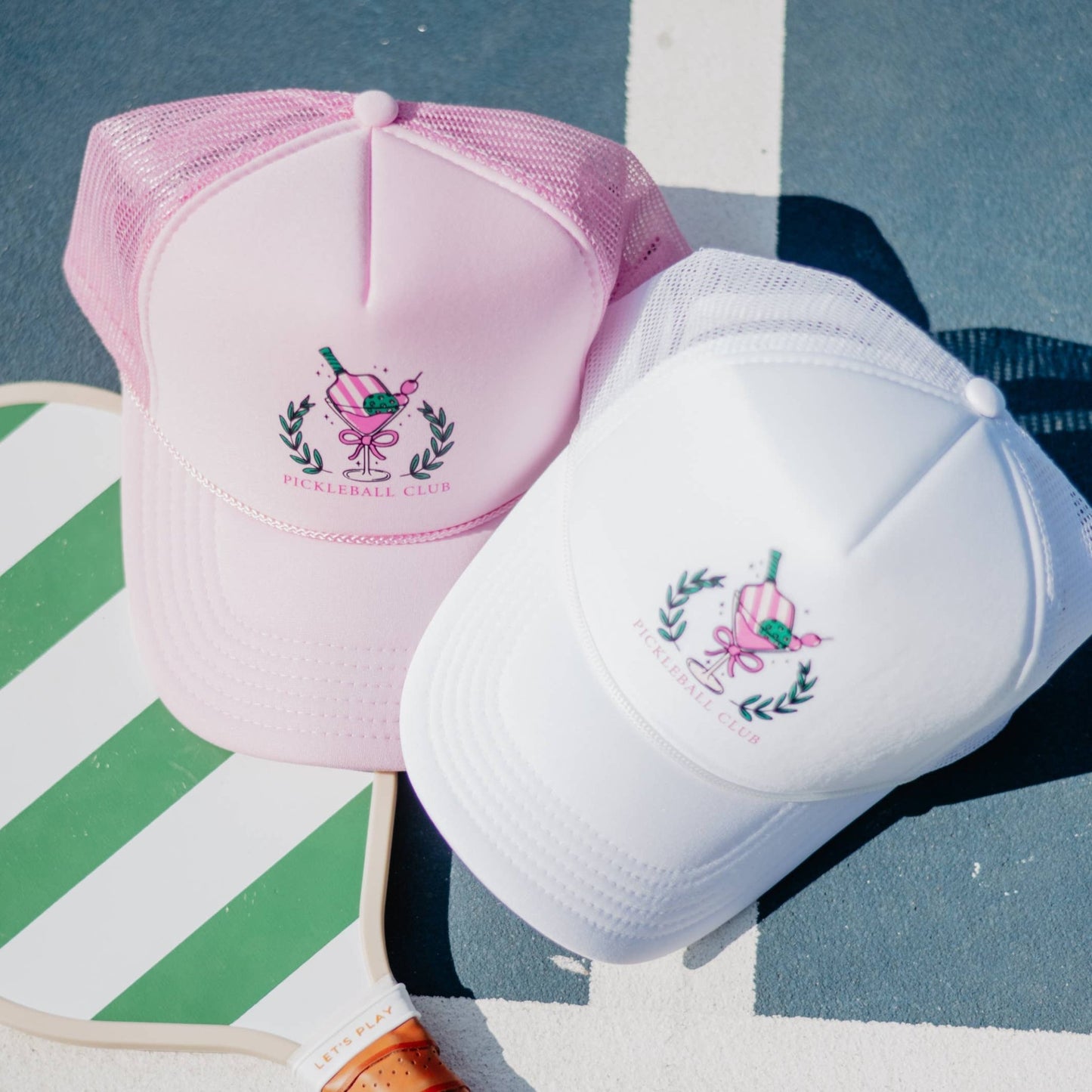 Pickleball Club Martini Foam Trucker Cap, Chic Girly Summer Hat, Fun Outdoor Sun Protection, Trendy Gift for Her Trucker Hats