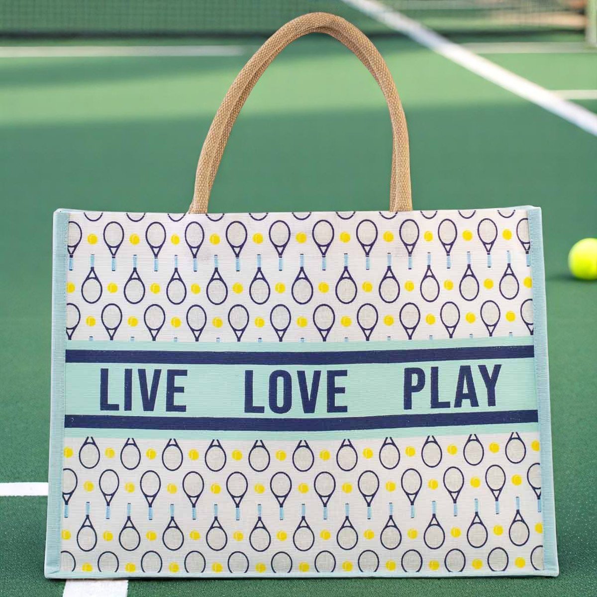 Pickleball & Tennis Juco Tote Bag, Trendy Sports Carryall, Great for On-the-Go, Awesome Gift for Sporty Souls Tote Bag