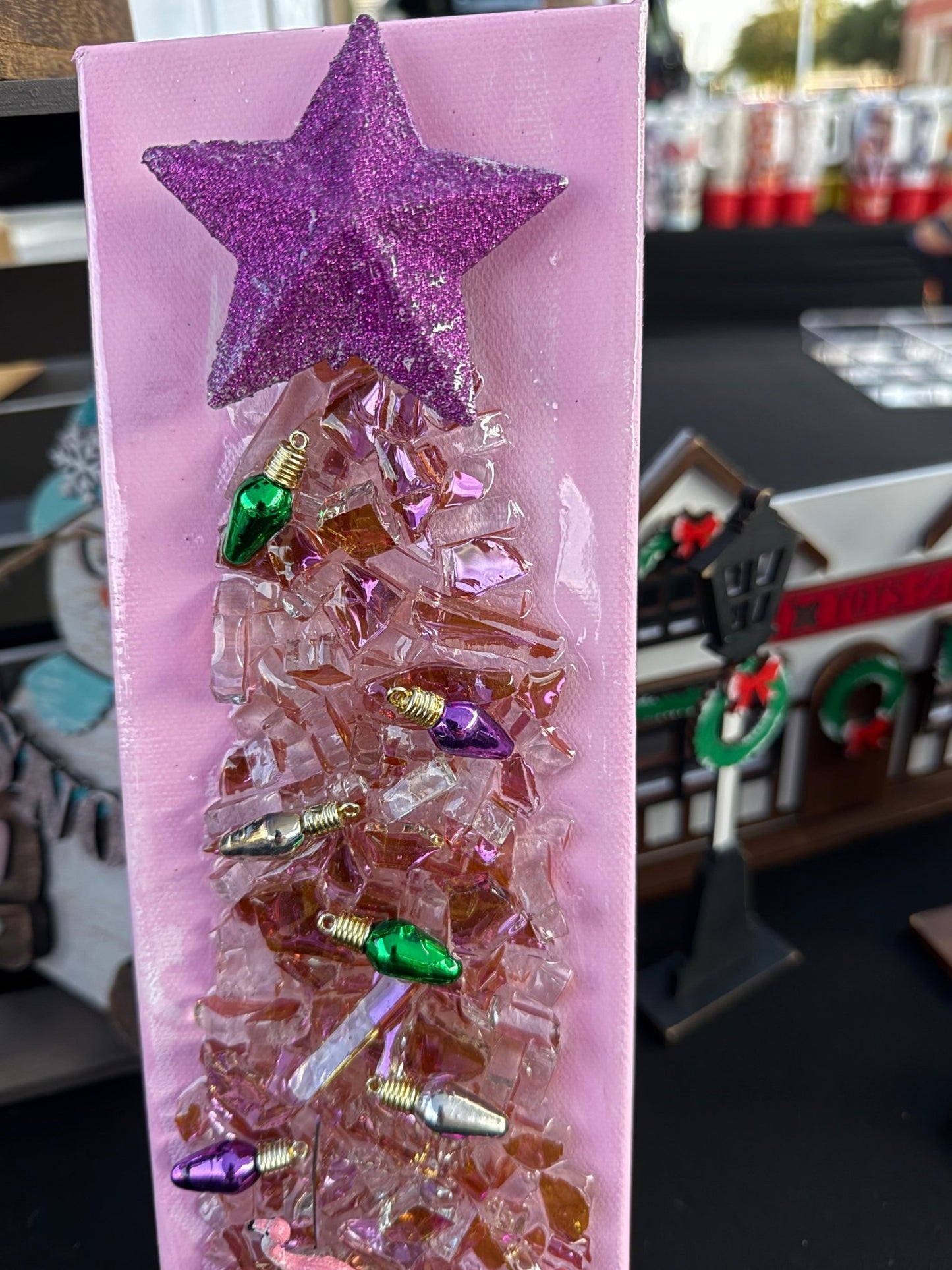 Pink Flamingo Christmas Tree Resin Frame - Nifty Decor & More