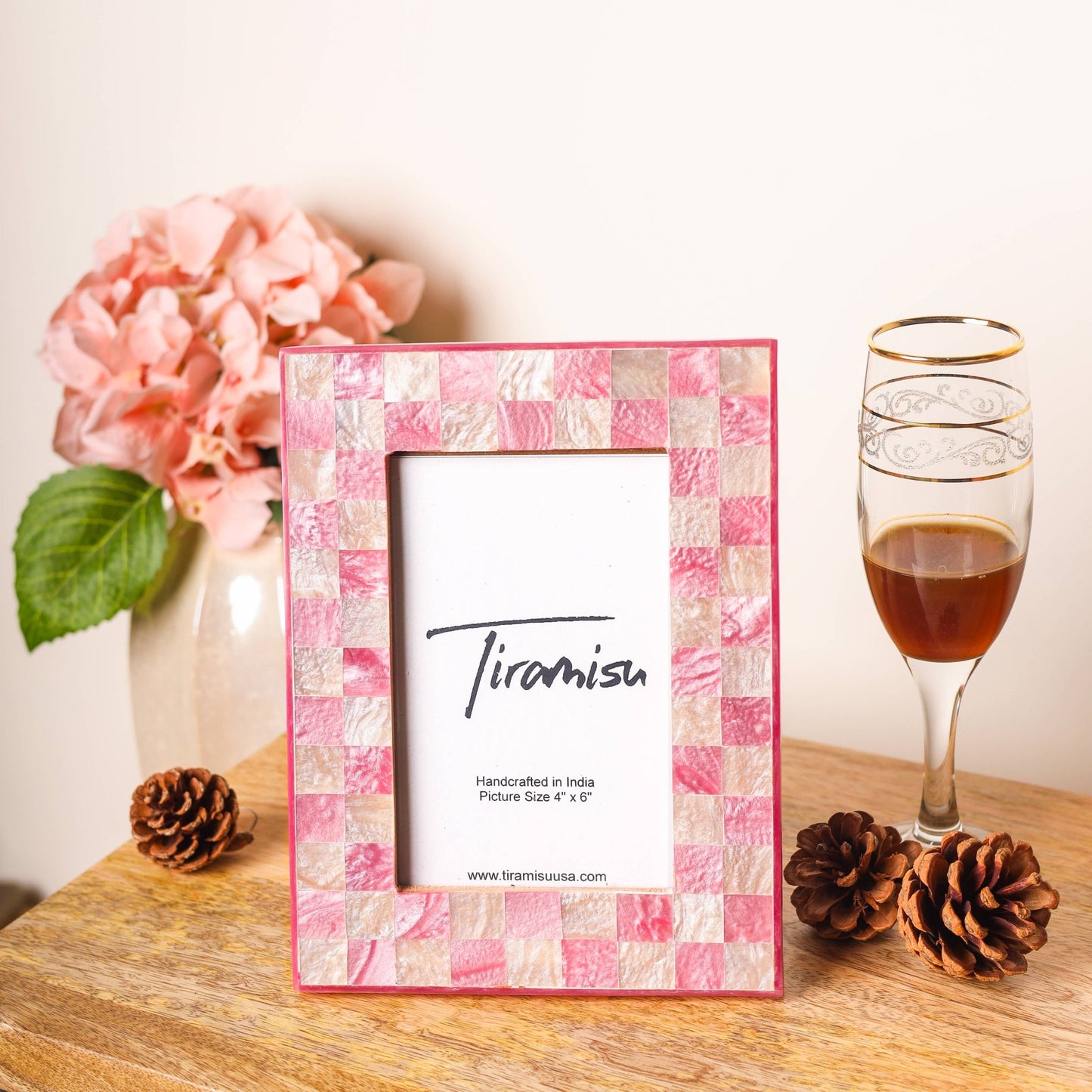 Pink & Ivory Resin Picture Frame