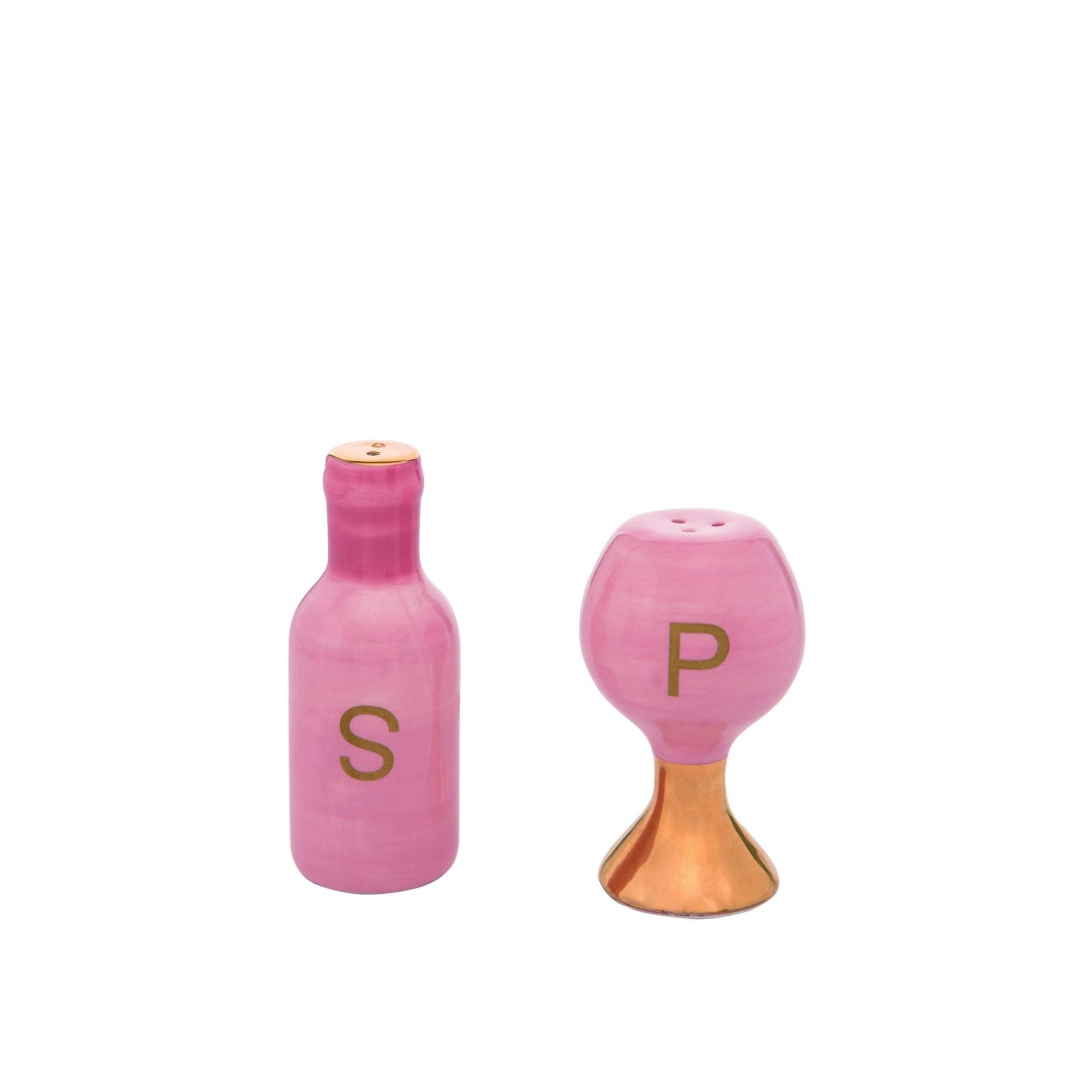 Pink Wine Bottle Salt and Pepper Shakers, Cute 3.75" Ceramic Set, Kitchen Tabletop Seasoning, Gift for Wine Lovers Kitchen Ware