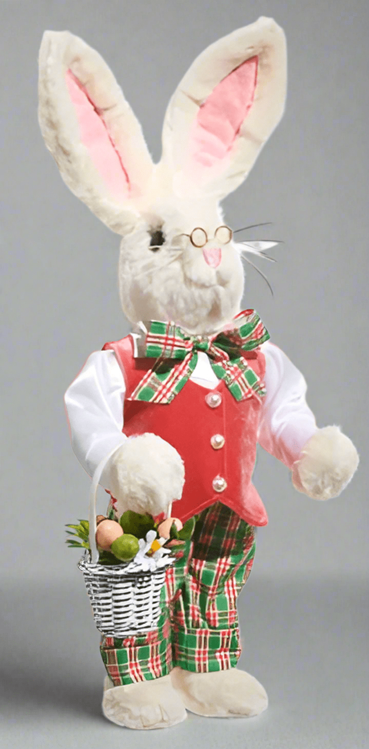 Plaid Bunny - Assorted Sizes for Easter & Spring Decor, Cute Rabbit Decorations for Home, Seasonal Festive Touch Easter Decor 24.5 Mr