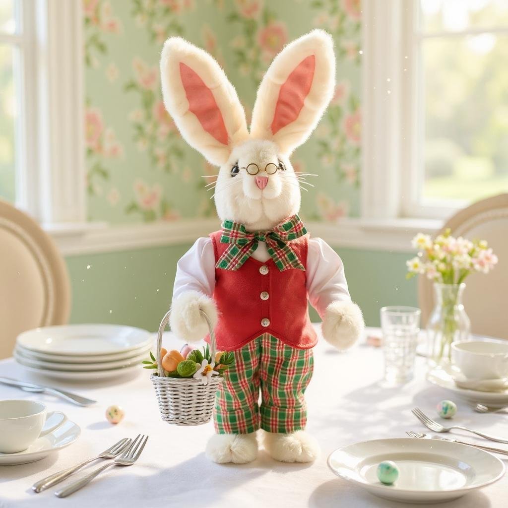 Plaid Bunny - Assorted Sizes for Easter & Spring Decor, Cute Rabbit Decorations for Home, Seasonal Festive Touch Easter Decor