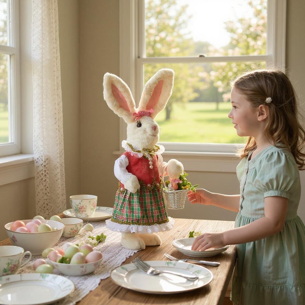 Plaid Bunny - Assorted Sizes for Easter & Spring Decor, Cute Rabbit Decorations for Home, Seasonal Festive Touch Easter Decor