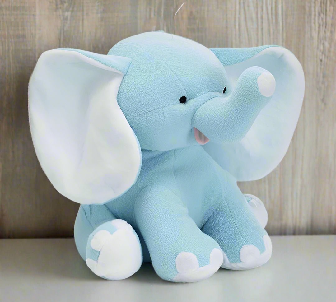 Plush Elephant Stuffed Animals - Adorable Nursery Decor & Baby Shower Gifts, Soft Cuddly Toy for Kids Blue