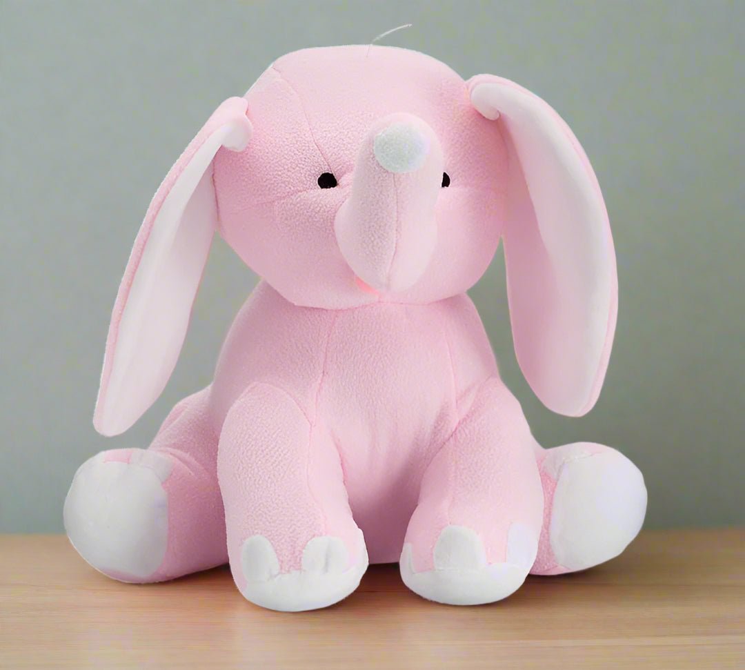 Plush Elephant Stuffed Animals - Adorable Nursery Decor & Baby Shower Gifts, Soft Cuddly Toy for Kids Pink