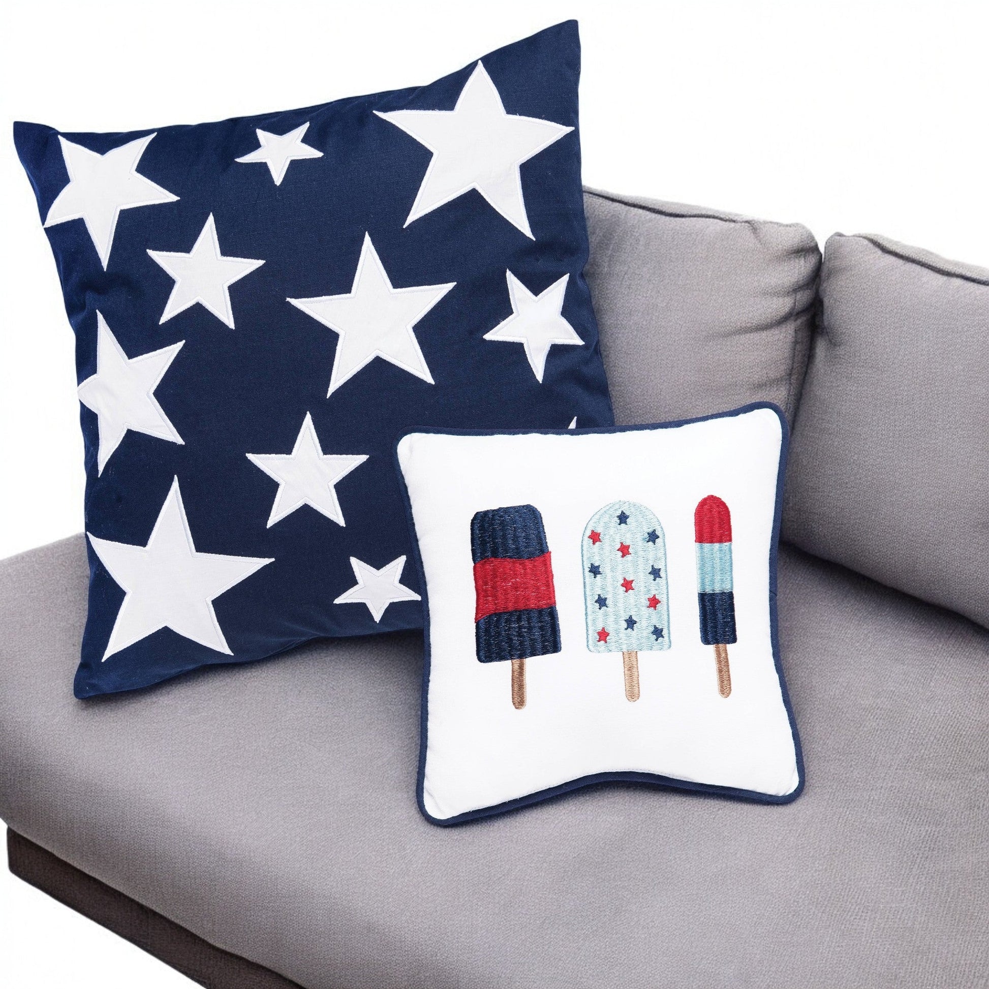 Popsicles Red White Blue Design, Patriotic Throw Pillow, , Perfect for Summer Decor, Fourth of July Gift Throw Pillow