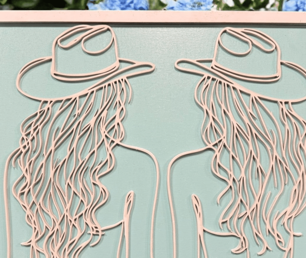 Preppy Blue Girly Wall Art, Western Decor with Four Fun Options, Great Gift for Cowgirl Lover - Nifty Decor & More