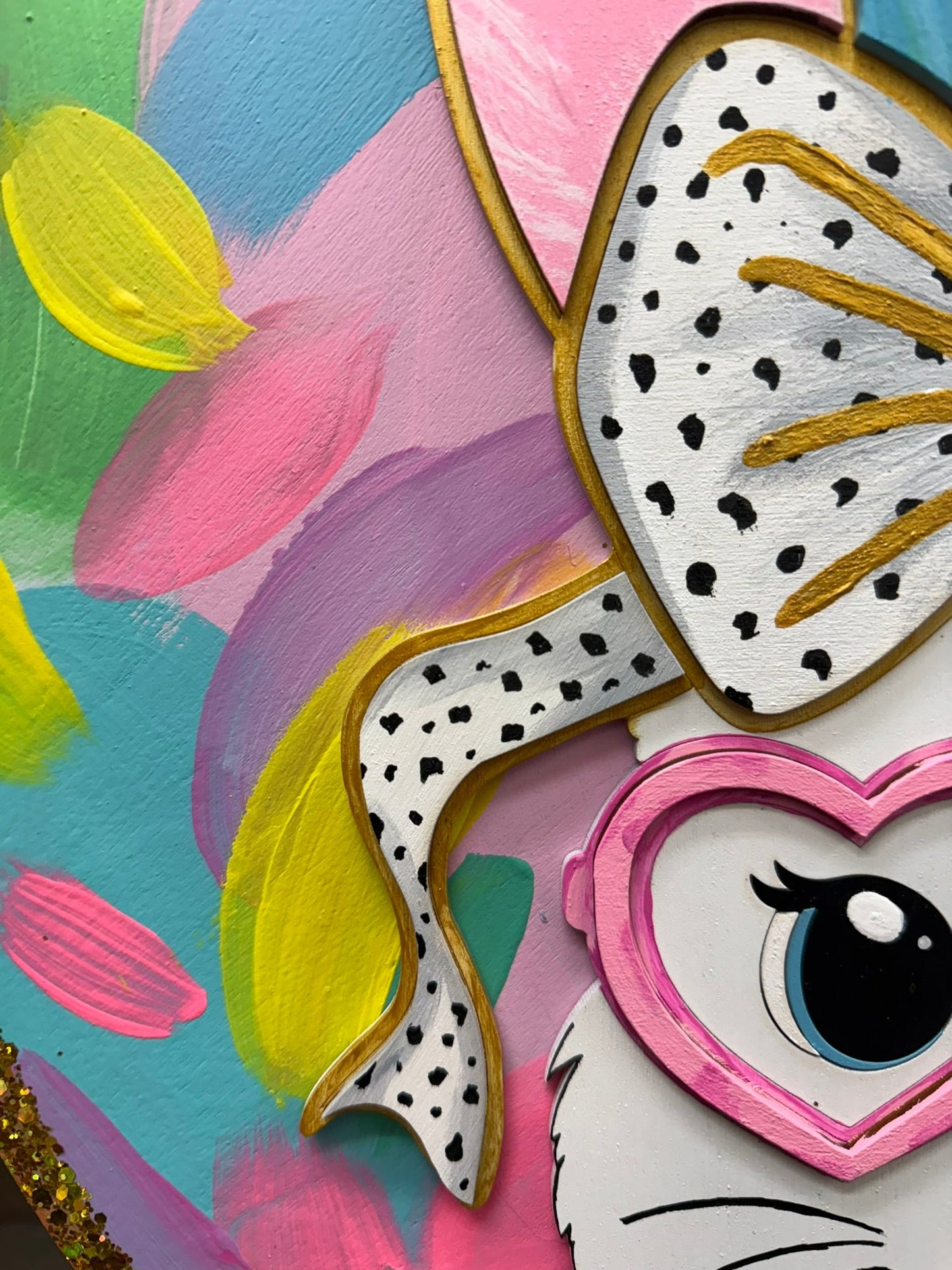 Preppy Bubble Gum Bunny Wall Decor | Colorful Vibrant Festive Home Decor for Easter & Spring Celebrations - Nifty Decor & More