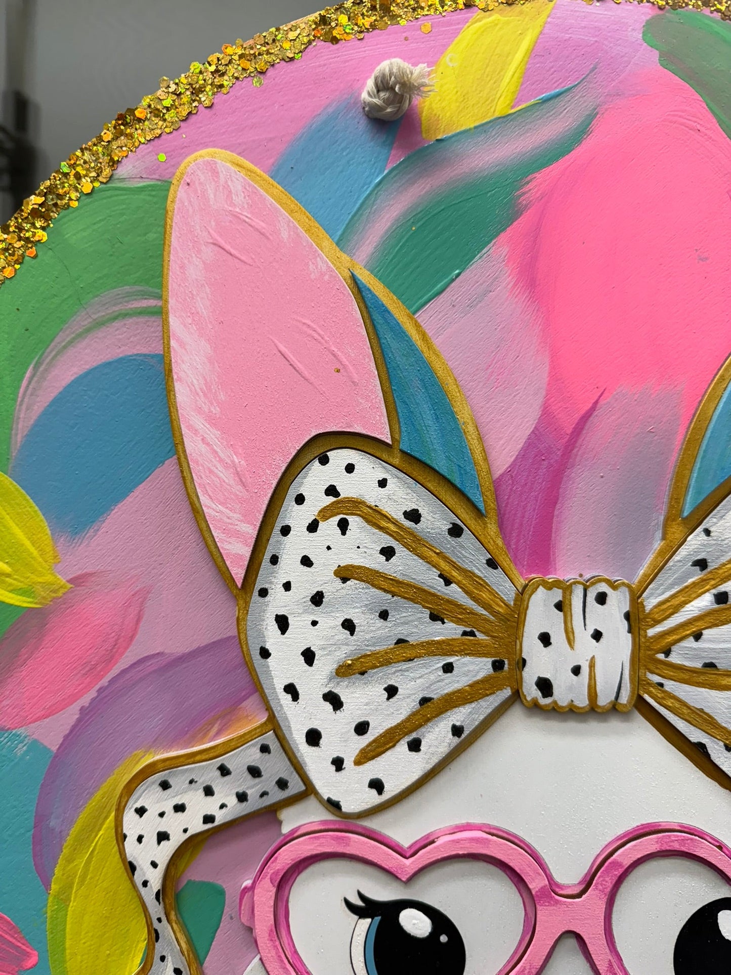 Preppy Bubble Gum Bunny Wall Decor | Colorful Vibrant Festive Home Decor for Easter & Spring Celebrations - Nifty Decor & More