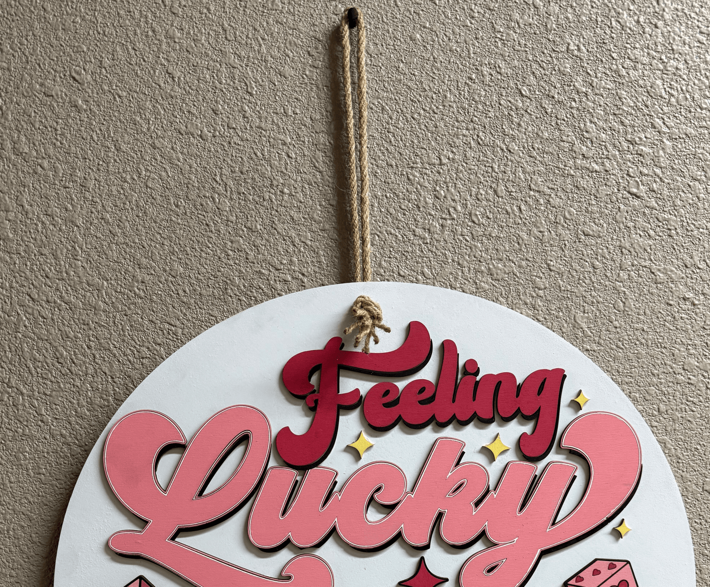 Preppy Pink Feeling Lucky Dice Wall Hanger | Chic Door Decor for Home & Office | Unique Gift Idea - Nifty Decor & More